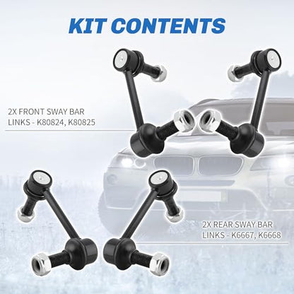 Sway Bar Link Front & Rear Sway Bar Links Compatible with Buick Rainier Chevy SSR Trailblazer GMC Envoy Isuzu Ascender Oldsmobile Bravada Saab 9-7X Stabilizer Sway Bar End Links - size: K6667, K6668, K80824, K80825
