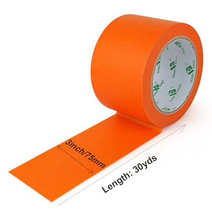 BOMEI PACK Wide Orange Painters Tape 3 Inches x 30 Yards, 3D Tape, 3D Printing Tape for Laser Cutting, 21-Day Clean Removal Wide Masking Tape - color: Orange