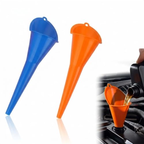 Long Neck Oil Funnel for Automotive Use, Universal Car Funnel Kit for Oil, Coolant, Fuel & Lubricants, Extended Flexible Funnel for Transmission Fluid, Engine Maintenance Accessories - color: 2 Pcs