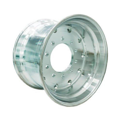 UNIRACING 22.5" x 14" Truck Wheels Super Single Forged Aluminum Rims Flat Face Outside Polished Hub Pilot - 2 Pack - color: Metallic Silver; 2 Pcs, size: 22.5"x14"; Outside Polished