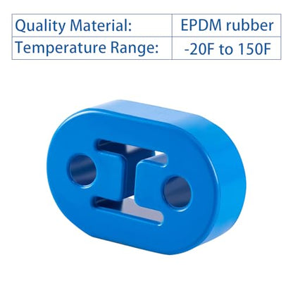 2 Pack Exhaust Rubber Hanger, Rubber Muffler Hangers with 2 Holes 0.47 Inch - color: blue-2PCS