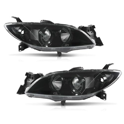 G-PLUS Headlights Assembly Fit For Mazda 3 4-Door Sedan 2004-2009 - size: Fit Mazda 3 2004-2009(Clear)