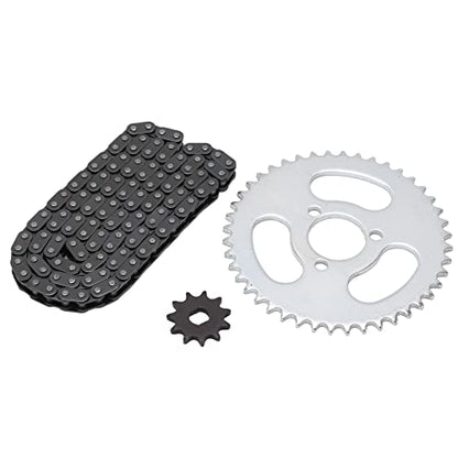 RiToEasysports T8F Front and Rear Sprocket Chain,Steel Motor Chain Sprocket Set for Modified Karts Atvs and Mini Motorcycles Electric Bicycle Modification Accessories