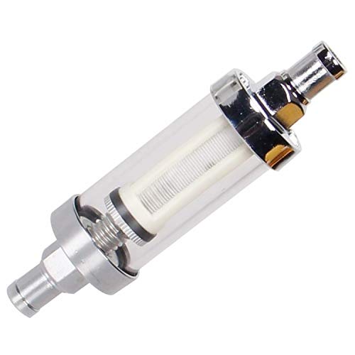 Universal Fuel Pump Filter, CarBole 9748 Universal 3/8" Inlet/Outlet Fuel Filter Clear View - Glass - size: 1PC Of 3/8" Inlet/Outlet