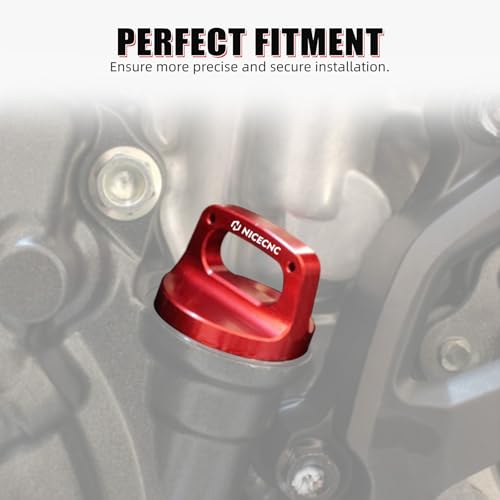 NICECNC Oil Dipstick with Holes Red,T6 Aluminum - color: red