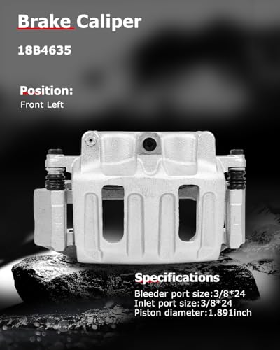 cciyu Front Left Disc Brake Caliper Assembly w/Bracket 18B4635 - size: Front Left[18B4635]