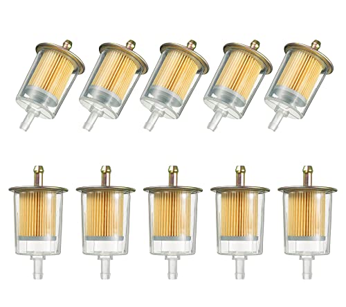 5/16" Universal Fuel Filters Industrial Tractors Cars Trucks Motorcycles Gas Powered Engine Inline Gas Fuel Line 10 Pack