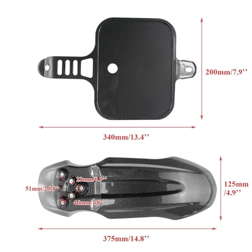 PRO BAT 7 PCs Carbon Fibre Plastic Fairing Fender Kit - color: Black Carbon Fiber Fender Kit