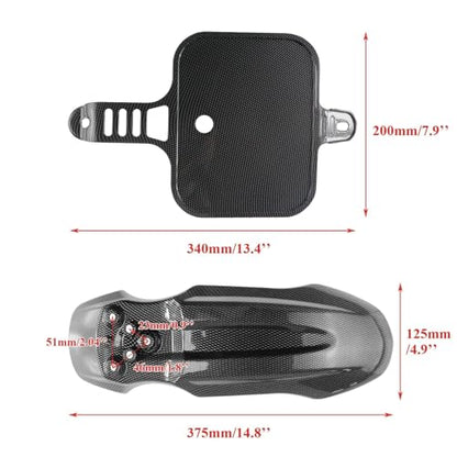 PRO BAT 7 PCs Carbon Fibre Plastic Fairing Fender Kit - color: Black Carbon Fiber Fender Kit