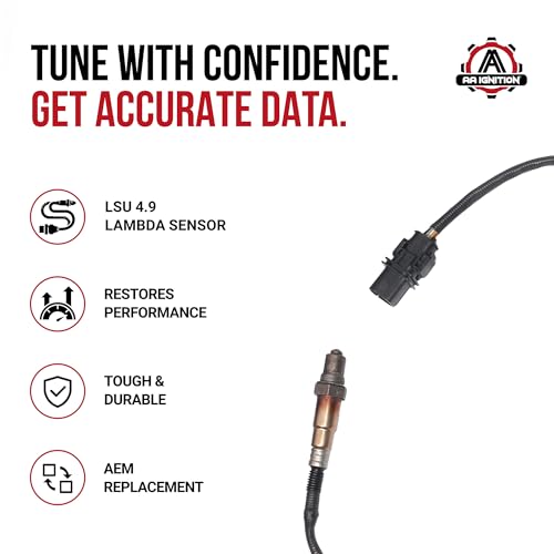 Replacement LSU 4.9 Lambda Wide Band O2 Oxygen Sensor - Replaces 17025, 0258017025 - Compatible with AEM 30-4110, 30-0300, 30-0310 - X Series AFR Inline Controller - UEGO Air and Fuel Ratio Wideband - style: 17025