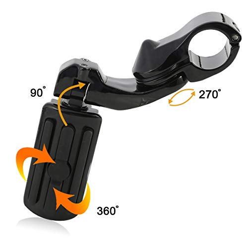 TCT-MOTORPARTS 1 1/4" Highway Engine Guard Crash Bar & Foot Pegs Fit for Harley Road King Glide Street Electra Glide Ultra FLHT FLHX FLHR 2009-2024 - color: Black Engine Crash Bar+Footpegs #2