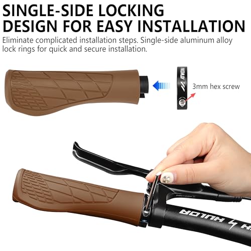 Ergonomic Non-Slip Comfort Bike Grips for BMX/Scooter - color: Brown