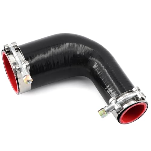 90 Degree ID 1-1/2 to 2-1/2 inches Elbow Silicone Reducer Coupler Hose 4 Ply Polyester Reinforcement with 2 Steel T Clamps for Intercooler Turbo Intake Pipe - size: 90°1.5-2.5"