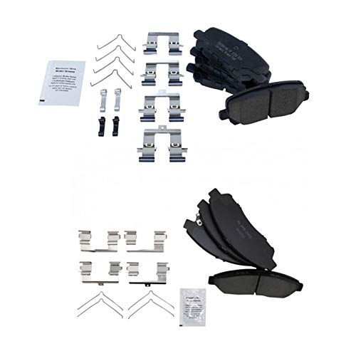 TRQ Front and Rear Ceramic Brake Pad Set - color: Ceramic, size: BKA11917