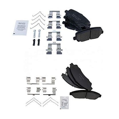 TRQ Front and Rear Ceramic Brake Pad Set - color: Ceramic, size: BKA11917