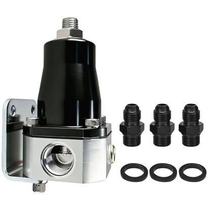 Adjustable EFI Fuel Pressure Regulator Kit with Bypass Return 0-90psi Pressure Gauge AN6-6AN Fuel Line Hose Fitting Connectors Kit