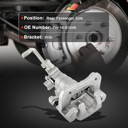 cciyu Rear Right Disc Brake Caliper Assembly with Bracket 19-B1446 - size: Rear Right[19-B1446]