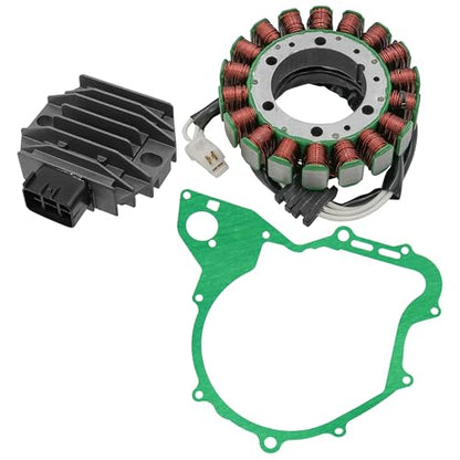Caltric Stator and Regulator Rectifier with Gasket Compatible With Yamaha V-Star 650 Classic Xvs650 1998-2000