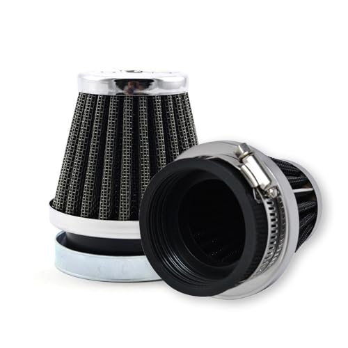 MUYI 2 Pack 50mm Motorcycle Air Filters Round Tapered Clamp-on Pod - size: 1.97 inches