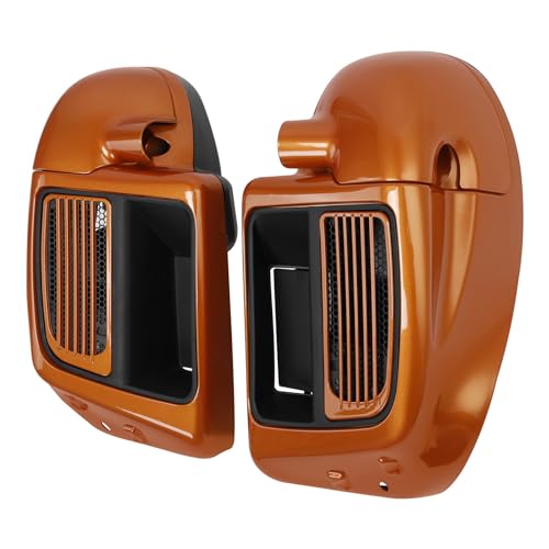 HR3 Amber Whiskey/Charcoal Pearl Water-Cooled Vented Fairing Lowers Compatible with 2015-2016 Electra Glide Ultra Classic FLHTCU (Replace for OEM) - color: Amber Whiskey / Charcoal Pearl