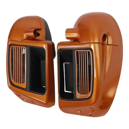 HR3 Amber Whiskey/Charcoal Pearl Water-Cooled Vented Fairing Lowers Compatible with 2015-2016 Electra Glide Ultra Classic FLHTCU (Replace for OEM) - color: Amber Whiskey / Charcoal Pearl