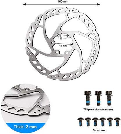 Bike Disc Brake Kit, Hydraulic Disc Brake Set with Aluminum Oil Pressure Caliper and Alloy Bicycle Brake Lever, 160mm Rotor, Bicycle Accessories for MTB/Ebike/Folding Bike/Scooter/Fat Bike - color: Hydraulic--160MM