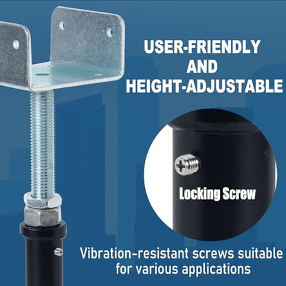 4 Pack U-Shaped Floor Jack - Adjustable Steel Beam Support for 4x2, 4x4, 4x6 Joists Heavy Duty Screw Jack with U-Head Telepost & House Jack.9-13 Inch Adjustment Range. - size: 9-13