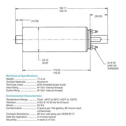 Inline Fuel Pump for Yamaha Outboard F200 F225 F250 F300 F350 F425 F450 2006-2016 Replaces # 6CB-24410-01-00