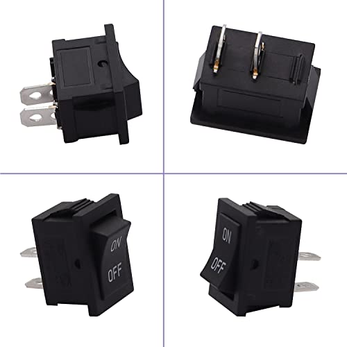 TWTADE 5PCS Latching Rocker Switch ON/Off 2 Pin 2 Position SPST Car Auto Boat Square Rocker Toggle Switch with Pre-Wired AC 10A/125V 6A/250V - color: Black-ON/Off Pre-wired - 5PCS, size: Narrow Rectangle