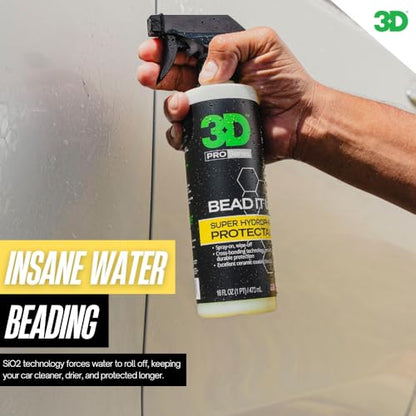 3D Bead It Up Ceramic Coating Booster Spray - Super Hydrophobic Bead Maker - Polymer Paint Protectant & Sealant 16oz. (Pack of 2) - size: 16 Fl Oz (Pack of 2)