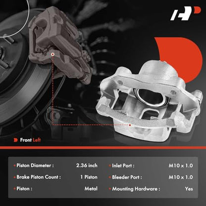 A-Premium Front Left Driver Disc Brake Caliper with Bracket - style: Front Driver