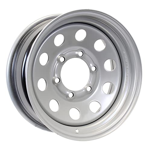 eCustomrim Trailer Wheel 15X6 15 Inch 6 Lug On 5.5 Silver Modular Rim