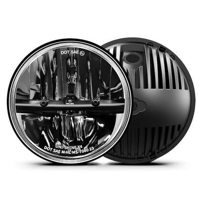 UNI-SHINE 2PCS 7-Inch LED Headlights - DOT Approved, Hi/Lo Beam, Compatible with Jeep Wrangler, Chevy, and Miata - Plug and Play - color: X4 (2pcs)