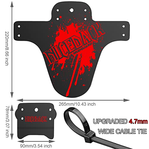 Mountain Bike Fenders, Fits 20-29 Inch MTB, 2-Piece Set - color: Red