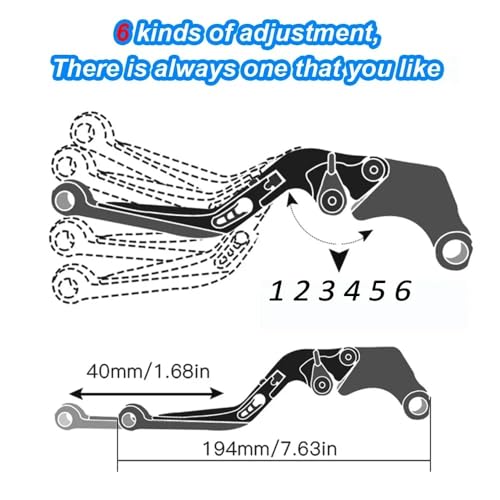 for MT07 MT 07 FZ07 2014-2021 Brake Clutch Levers Motorcycle Accessories CNC Handlebar Adjustable Folding Extendable Blue - color: Blue