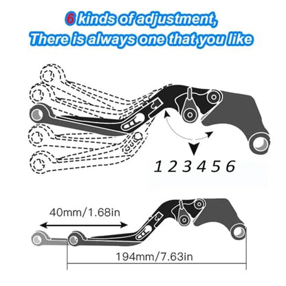 for MT07 MT 07 FZ07 2014-2021 Brake Clutch Levers Motorcycle Accessories CNC Handlebar Adjustable Folding Extendable Blue - color: Blue