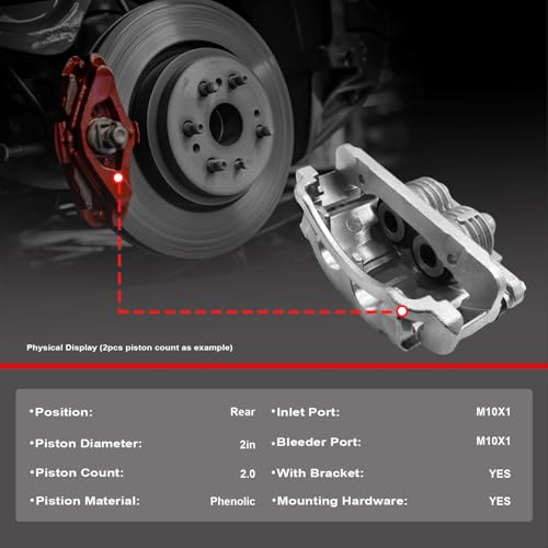 MOTOREVO Rear Brake Caliper Compatible with Chevy Express 2500 2003-2020 - color: Rear, size: 74-Express 2500 2003-2020 Rear