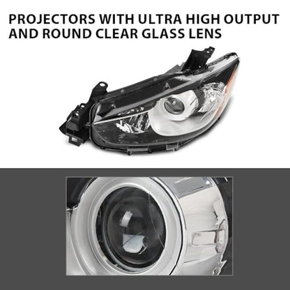 G-PLUS Headlight Assembly Compatible with Mazda CX-5 2013-2016,Left - size: Fit Mazda CX-5 2013-2016 Left(Clear)