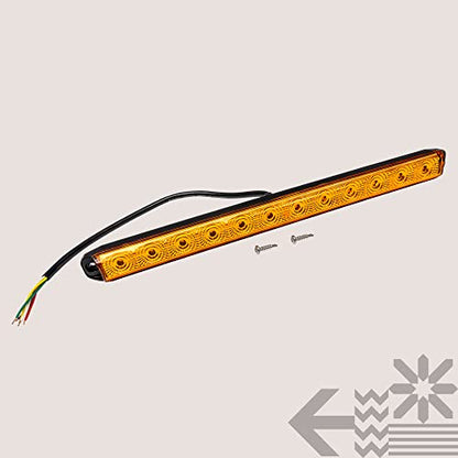TRUE MODS 16" Amber LED Trailer Light Bar ID Rear Tail for Truck Semi RV - size: 1pc Amber
