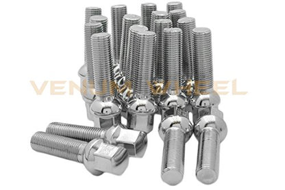 Complete Kit of 12mm Hubcentric Wheel Spacers with Extended Shank 12x1.5 Chrome Lug Bolts