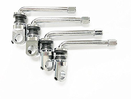 (4) Chrome 2.8" TPMS Valve Stems With TPMS Adapter ¦ 90 Degree ¦ Multi-Piece Wheels ¦ HRE MIRO FORGIATO WORK SSR WEDS