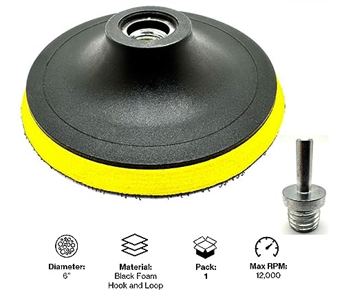 6" Hook & Loop Backing Plate for Sanding Polishing Buffering Pads - style: 6"