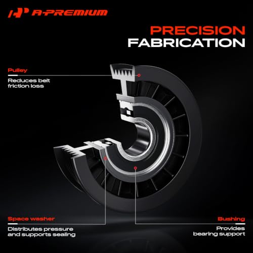 A-Premium Belt Tensioner Pulley Compatible with Ford, Chevrolet, GMC, Jeep