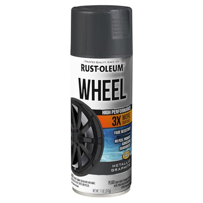 Rust-Oleum High Performance Wheel Spray Paint, Metallic Graphite - color: Metallic Graphite, size: 11 Ounce (Pack of 1)