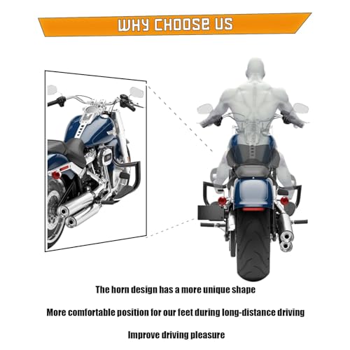 Kinglemc Crash Bar Engine Guard for Harley Softail(Gloss Black-B) - color: Gloss Black-B