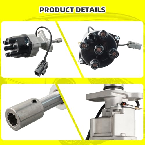 Ignition Distributor w/Cap & Rotor and 4 Iridium Spark Plugs with Wire Set Tune Up Kit 22100-40F00 84-1024 D4P8703 Compatible with Nissan 240SX 1989-1990 D21 1990-1994 Pickup 1995-1996 - size: 84-1024