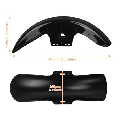 19 inch Wrap Front Fender Fit for Harley Touring 2014-2023 - style: Black 19 inch 2014-2023