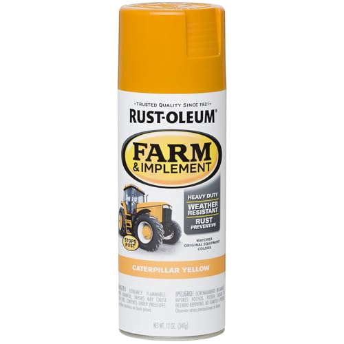 Rust-Oleum Farm & Implement Gloss Caterpillar Yellow Spray Paint - color: Caterpillar Yellow, size: 12 Ounce (Pack of 1)