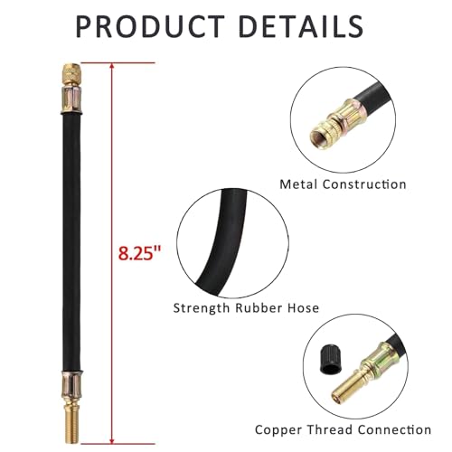 5 Pack Tire Valve Extension, 2Pcs 8.25 Inch Flexible Valve Stem Extenders - color: Black1