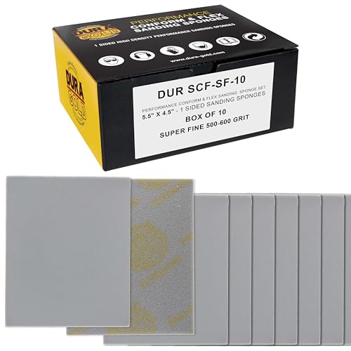Dura-Gold Superfine Cut Sanding Sponges 5.5" x 4.5", 500 to 600 Grit, Bx 10 - style: Super Fine